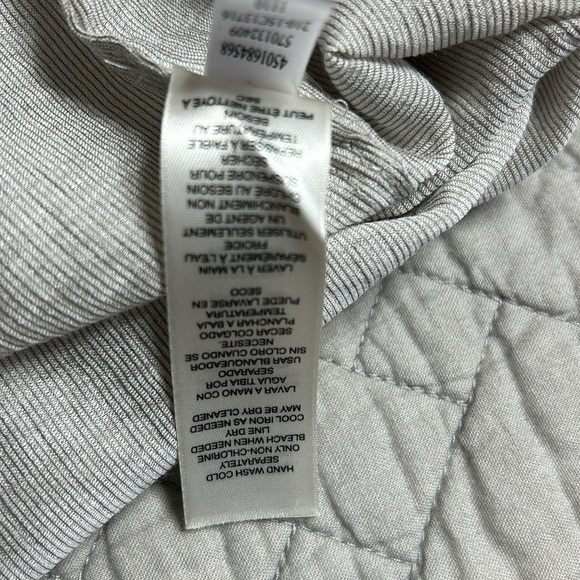 Chico's Tan Effortless Linen Like Tie Front Button Front Shirt Sz 3 - Picture 6 of 10